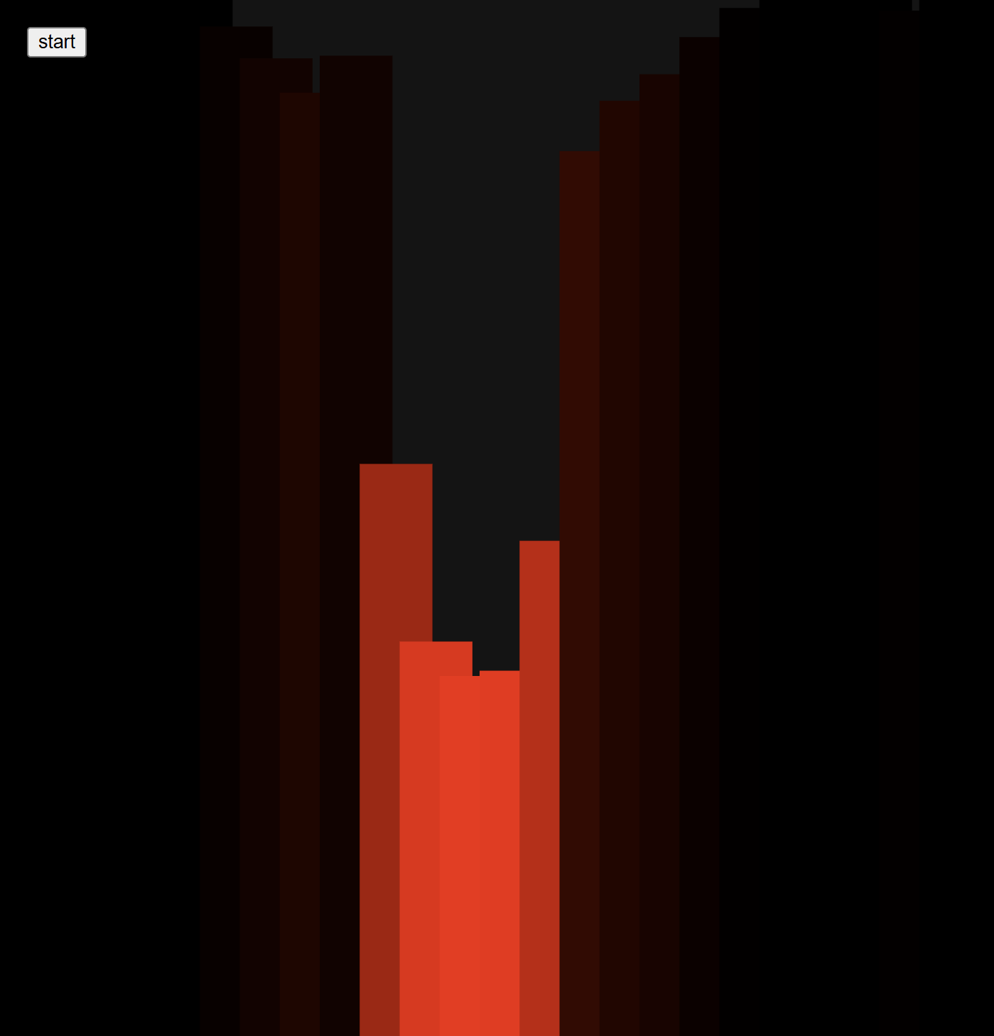 Changed to let h = map(spectrum[i], 255, 0, 255, height);