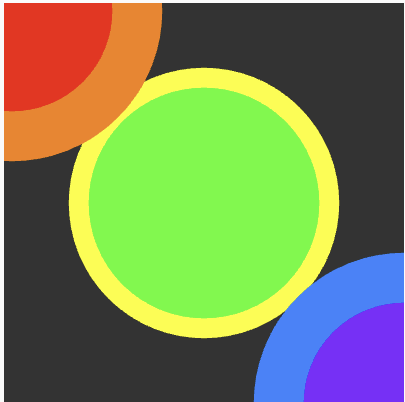Added mutiple ellipse changing the colours and stroke weight