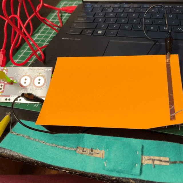 Used the battery holder and copper tape to complete circuit.