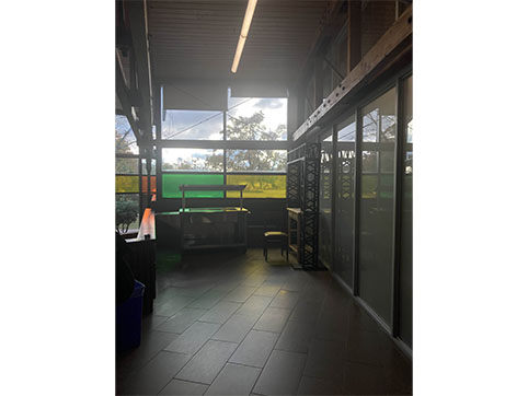 Wasted space in the Food Court near the microwaves.