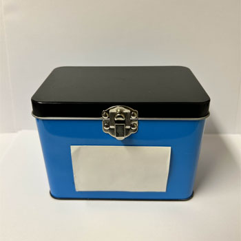 Metal box for index cards