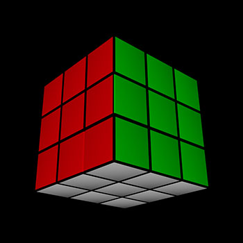 Rubik's cube made using a cube and cloner modifier.