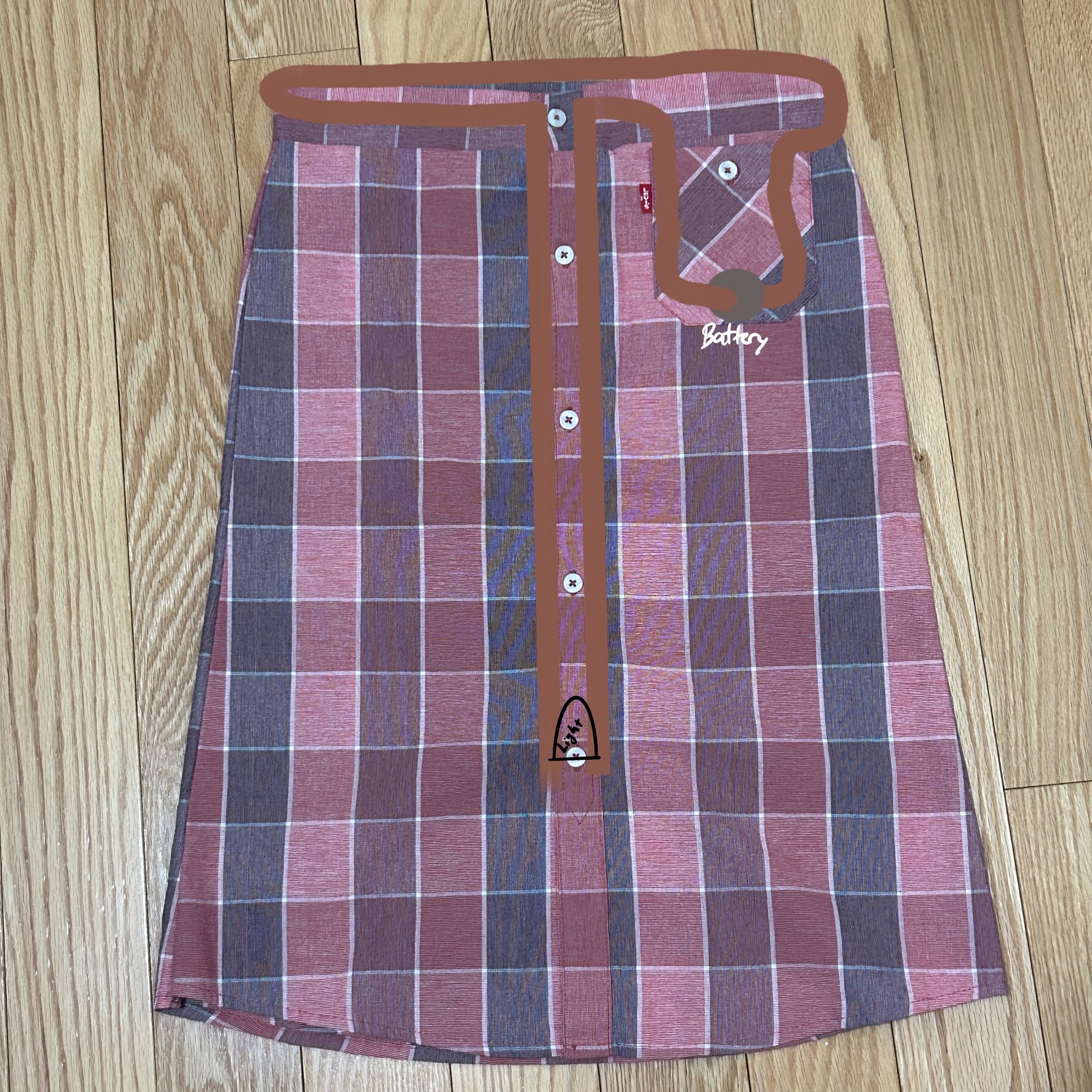 Skirt with circuit drawn on