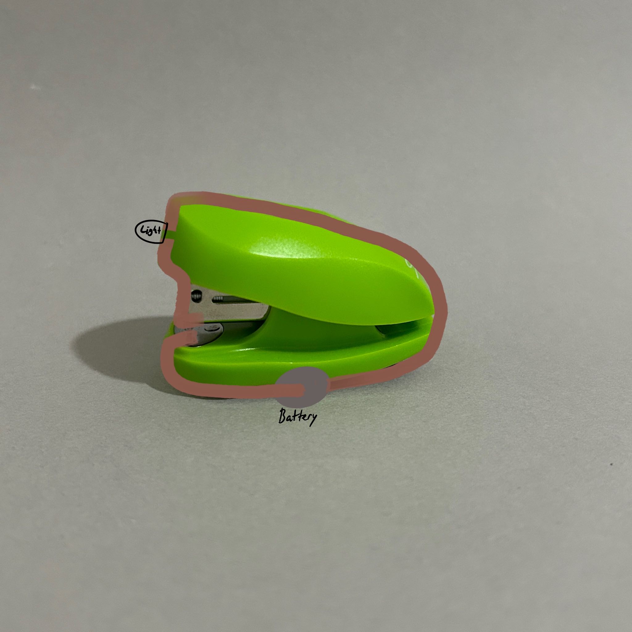 Stapler with circuit drawn on