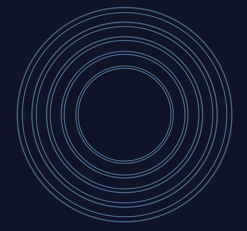 Distinct visual systems for each key input, creating an interactive audio-visual instrument. Rippling circles.